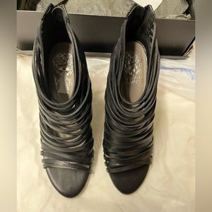 Vince Camuto wedge Heel Strapped Sandals 7.5 Black Brand New never worn